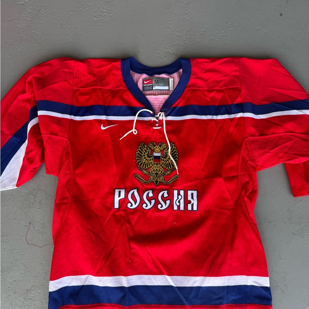 Nike Pink and Blue Hockey Jersey